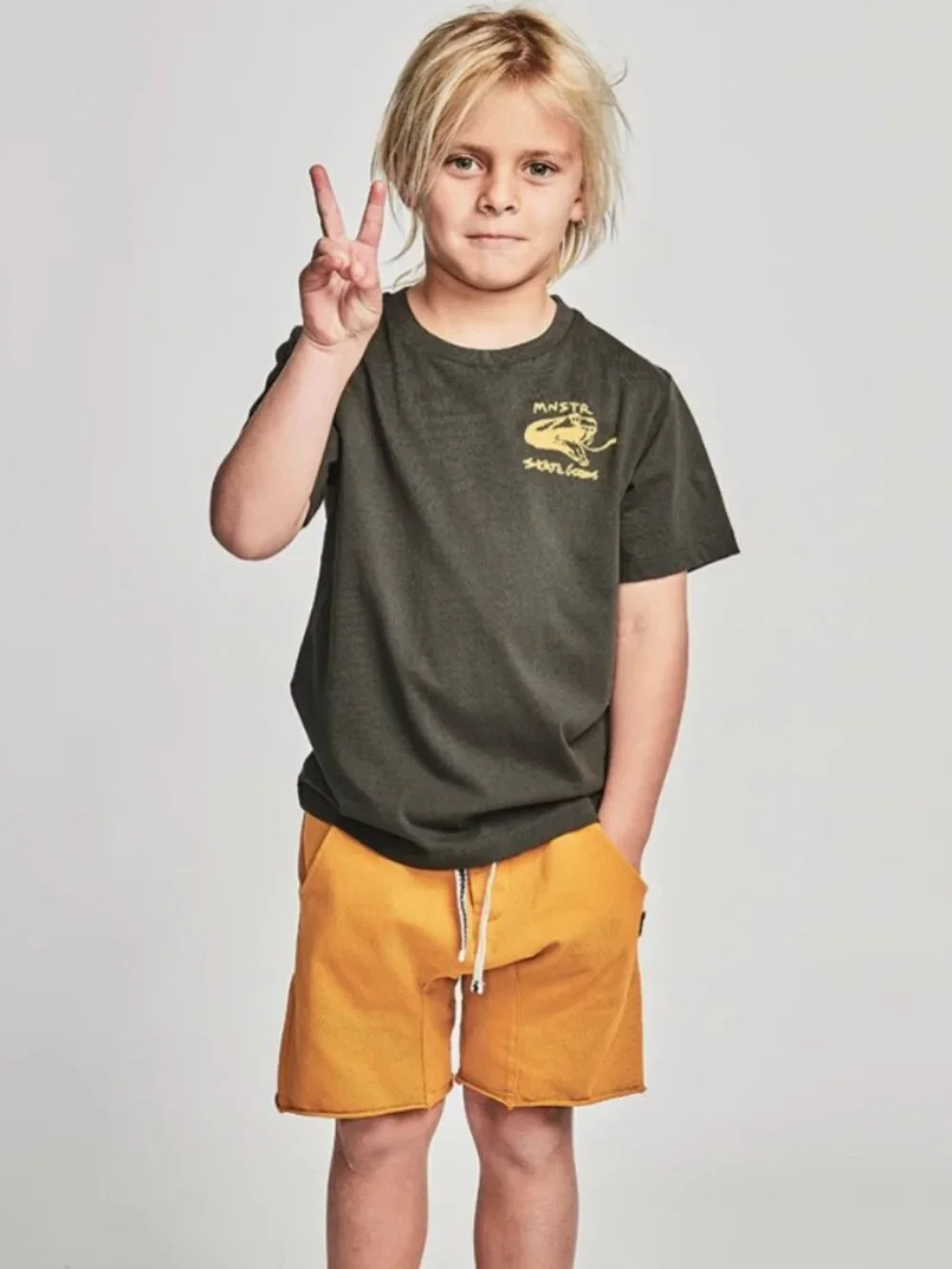 Munster Boy 8 Short Best Mates Washed Dijon Tee and Short Set.